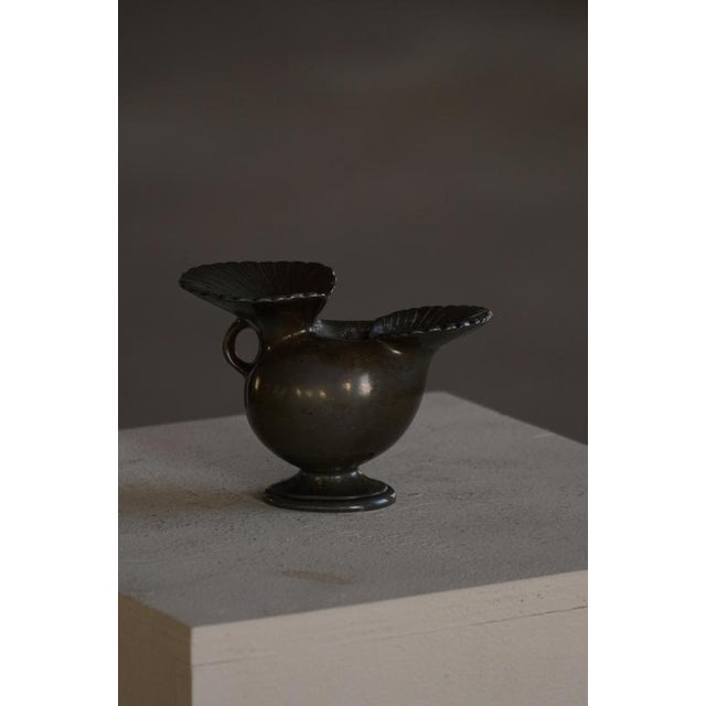 Art Deco Scandinavian Danish Model D‑118 Diskometal Vase from Just Andersen, 1930s For Sale - Image 11 of 16