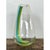 Glass Vintage Clear Glass Vase With Blue and Green Stripes For Sale - Image 7 of 12