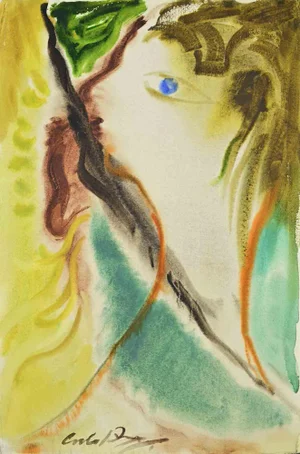 Carlo Ravagnan, Portrait, Watercolor, 1974
