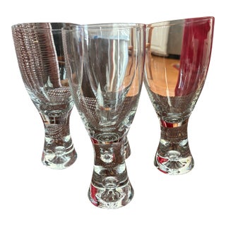 1950s Set of 5 Glasses Attributed to to Italia Tapio Glassware 7 1/2"h Circa 1998-2024 For Sale