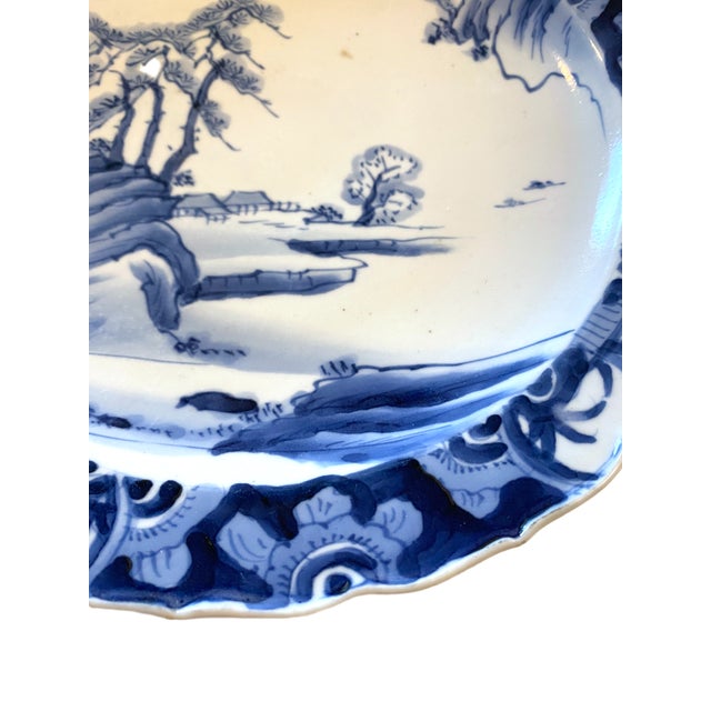 Japanese Antique Japanese Arita Porcelain Plate With Landscape Design, Edo to Meiji Period (1850–1880) For Sale - Image 3 of 8