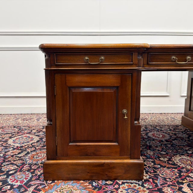 Large English Partner Desk For Sale - Image 9 of 18