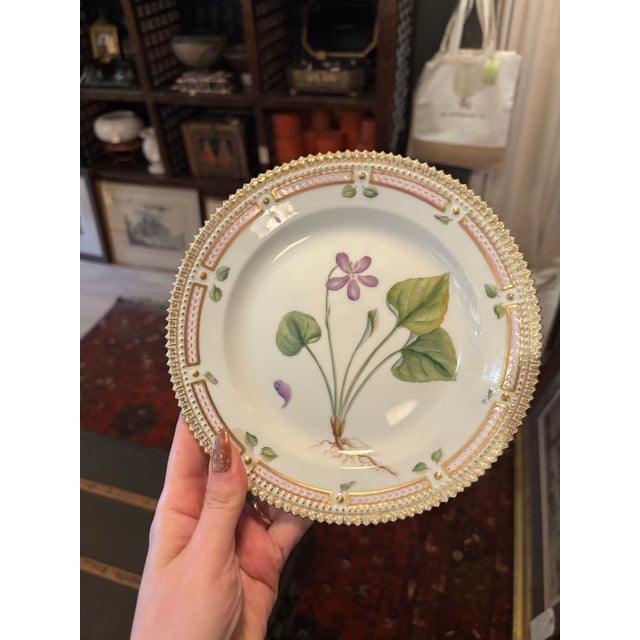 Rare Vintage Royal Copenhagen Flora Danica Porcelain Place Setting – Hand-Painted Botanical Service (5 Pieces) [Sp] For Sale - Image 10 of 12