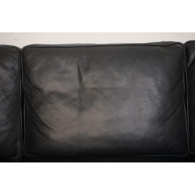Moel 2213 3-Seater Sofa in Black Leather by Børge Mogensen, 2001 For Sale - Image 4 of 18