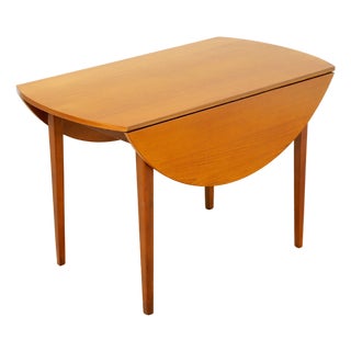 1960s Mid Century Teak Drop Leaf Dining Table For Sale