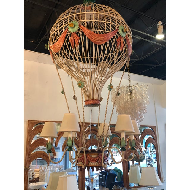 Vintage Italian Tole Metal Hot Air Balloon Chandelier Chairish