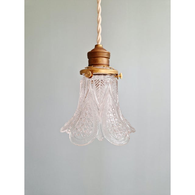Art Deco Pendant Lights in Clear Glass, 1930s, Set of 3 For Sale - Image 12 of 17