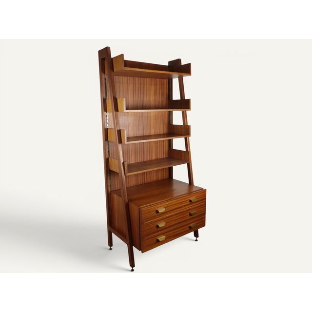 Vintage Italian Wood Bookcase, 1960s For Sale - Image 10 of 18