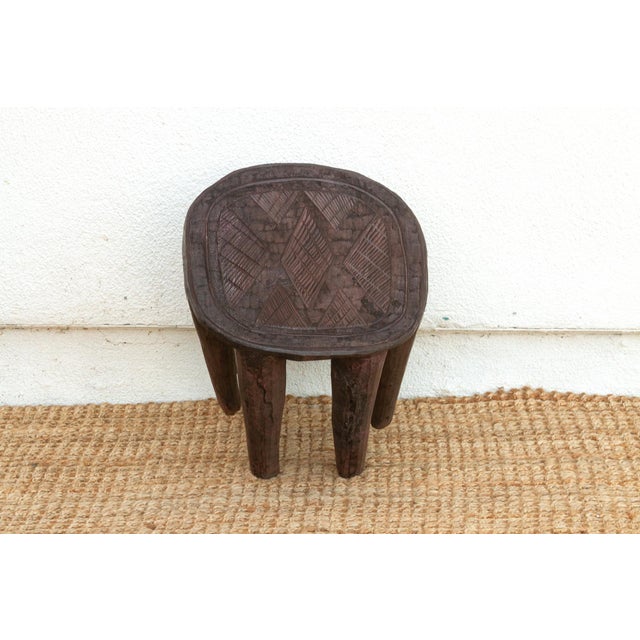 1950s Round Artisanal African Side Table For Sale - Image 5 of 7