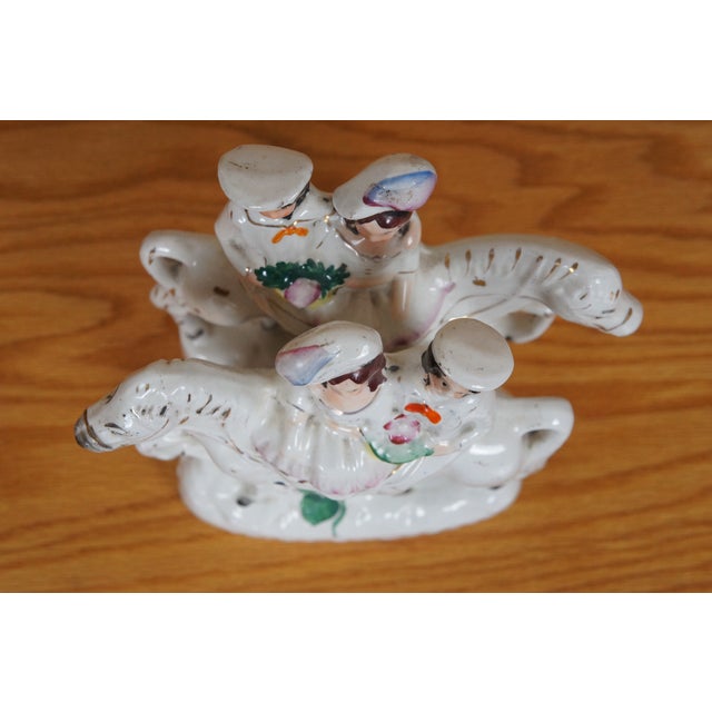 Antique Staffordshire Going to Market Returning Home Horseback Figurines- Set of 2 For Sale - Image 12 of 12