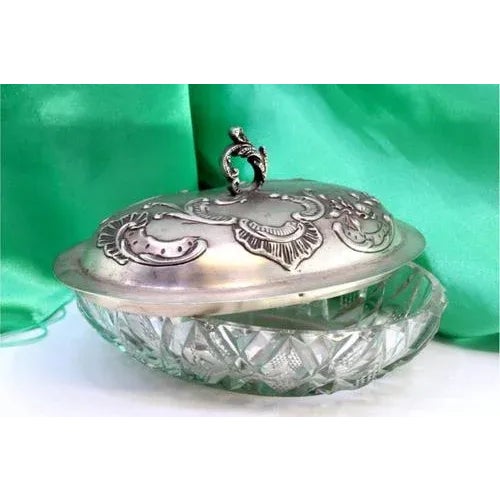 Soap Dish with Silver Lid, in Very Good conditions. Designed 1890 to 1919 This piece has an attribution mark, I am sure...