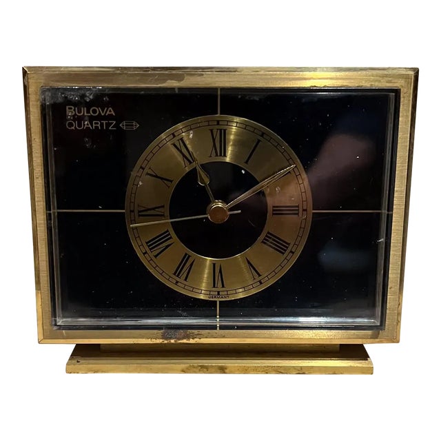 Vintage Bulova Quartz Desk Clock Germany For Sale