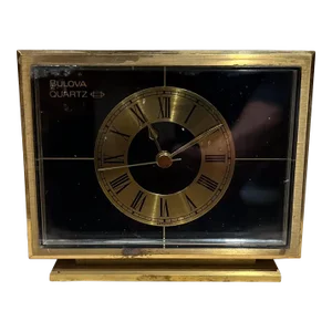 Vintage Bulova Quartz Desk Clock Germany