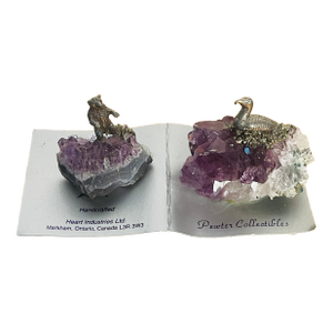 1970s Set of Two Amethyst Pewter Figurines Canadian Collection
