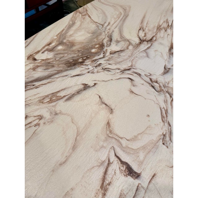 A rare Italian coffee table, made in Italy, circa 1960s-80s(?). It is made of Marmorino, traditional Venetian polished...