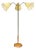 1950s Swedish Modern Birch, Brass, Silk Adjustable Floor Lamp For Sale