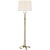 AERIN by Visual Comfort Signature Olivette 63" Forged Floor Lamp in Gilded Iron with Linen Shade For Sale