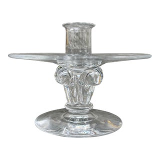 Stueben Glass Crystal No. 7208 Candlestick James McNaughton 1938 Art Deco For Sale