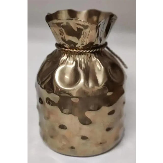 1980s Sarreid Ltd. Brass Money Sack Cachepot, Circa 1980s For Sale - Image 5 of 8