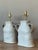 Illuminate your space with this captivating pair of vintage Boho slab-built studio pottery lamps, each a unique work of...