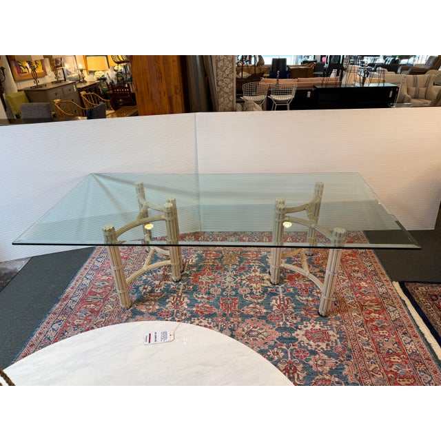 Design Plus Gallery presents a Double Pedestal Dining Table from McGuire Furniture. The beauty of this mid-century table...