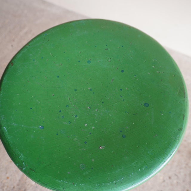 Industrial Green Stools, Set of 2 For Sale - Image 5 of 15
