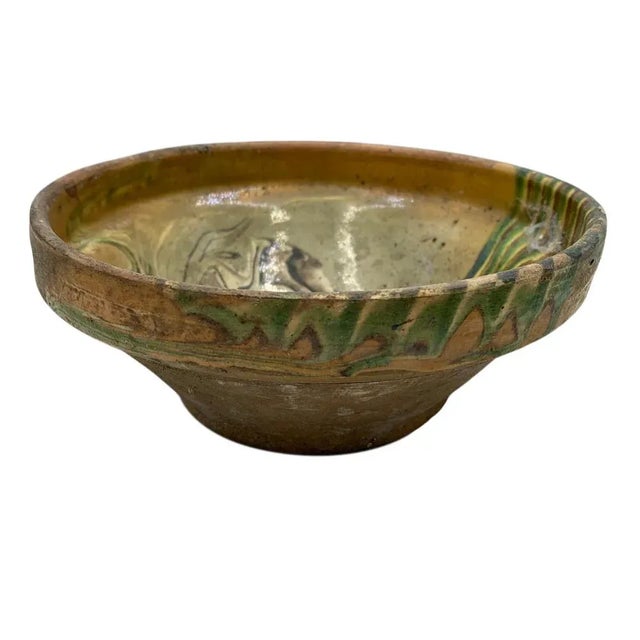 Rustic Vintage Hungarian Folk Art Decorative Bowl For Sale - Image 3 of 6