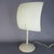 White Glass Table Lamp with Sail Lampshade and Metal Base, 1970s For Sale - Image 8 of 8
