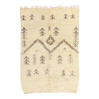 Vintage Neutral Moroccan Azilal Rug, 06'02 X 09'00 For Sale