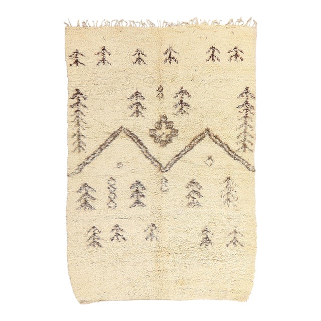 Vintage Neutral Moroccan Azilal Rug, 06'02 X 09'00 For Sale