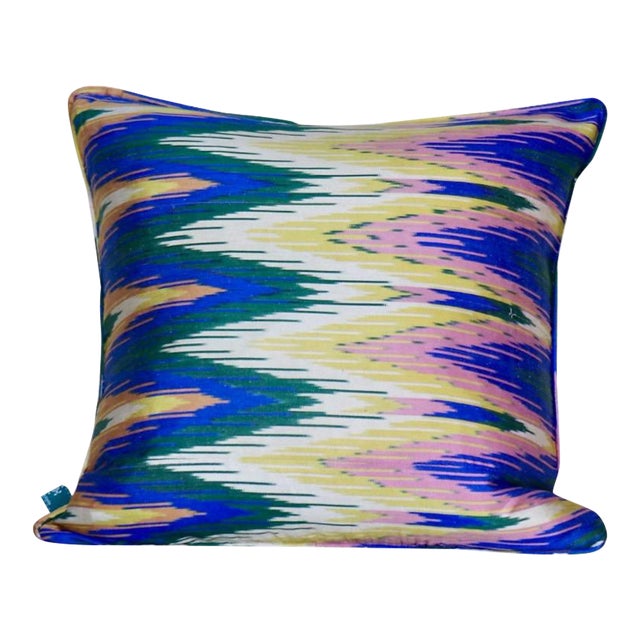 Blue Majorelle Ikat Pillow For Sale