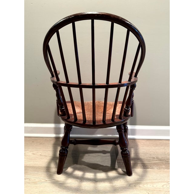 Antique Paine Furniture Co. Boston Child's Windsor Armchair With Original Rush Seat For Sale - Image 10 of 17