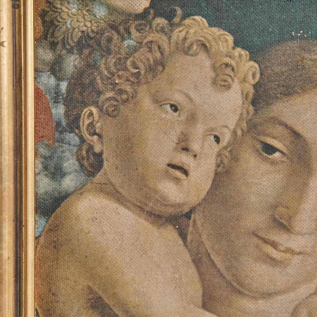 Print of a Refined Renaissance Painting with Mother and Child on Canvas