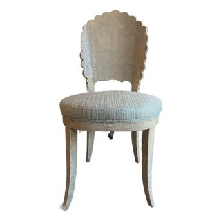 Shagreen Side Chair With Fortuny Upholstery For Sale