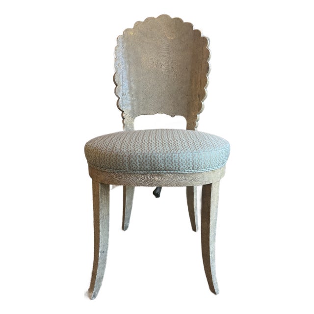 Shagreen Side Chair With Fortuny Upholstery For Sale