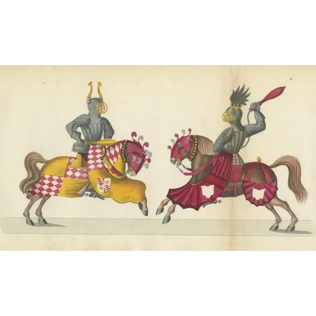 Mid 19th Century Von Reibisch, Knightly Combat with Heraldic Horses, 1842, Print For Sale - Image 5 of 6