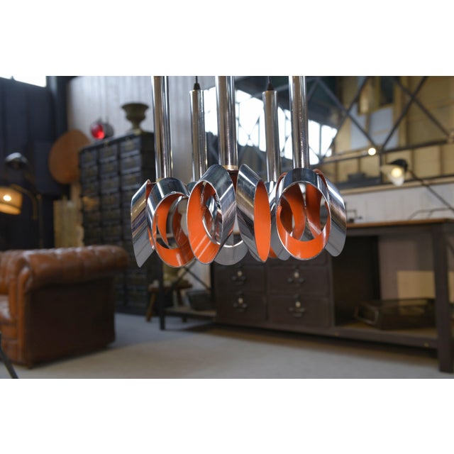 Chrome Metal Cascade Pendant Light from Massive Lighting, 1960s For Sale - Image 6 of 8