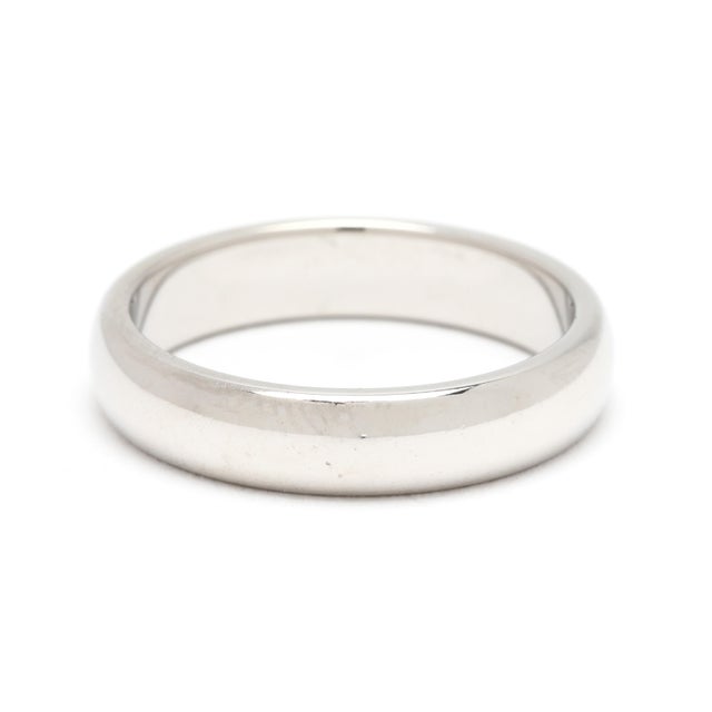 Ring Size: 8.25 Rise Off Of Finger: 1.9 mm Width: 4.5 mm Weight: 6 dwts/ 9.4 grams Metal: "PT950 Tiffany & Co" SKU: R4010...