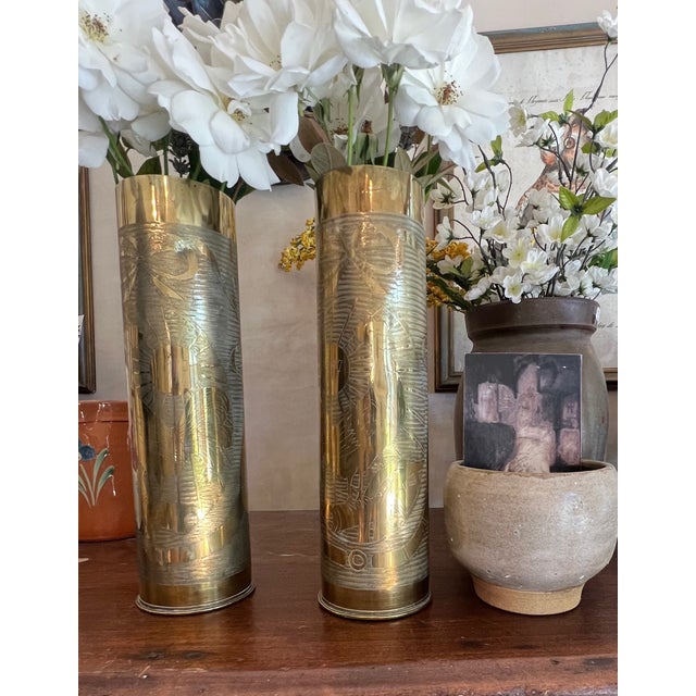1910s Wwi Trench Art Vases, French, 1917- Set of 2 For Sale - Image 5 of 12