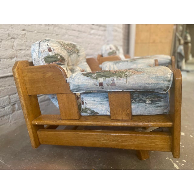 Brown 1980s Vintage Wood Rustic Swivel Chairs - a Pair For Sale - Image 8 of 12