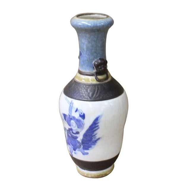 Vintage Chinese Handmade Porcelain People Scenery Vase For Sale - Image 4 of 7