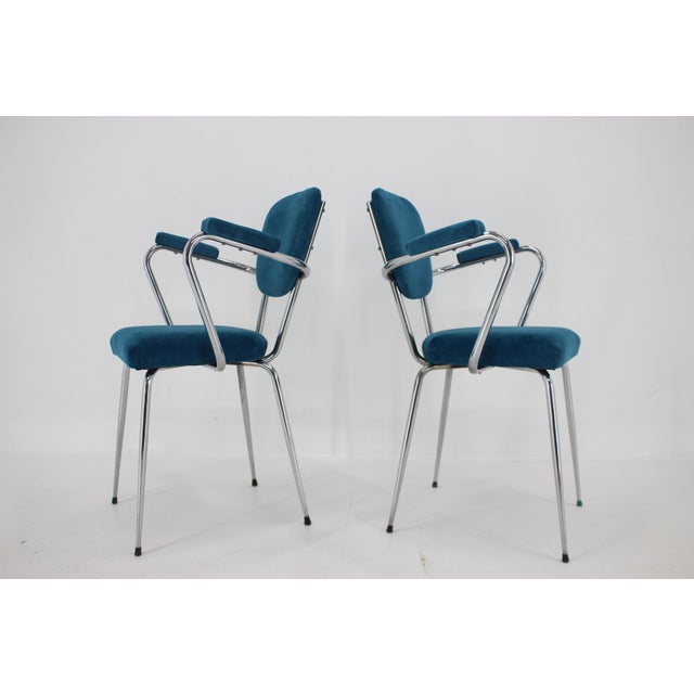 Set of Italian Armchairs in Corduroy, 1960s For Sale - Image 4 of 16