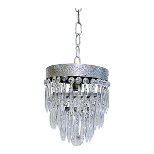 Vintage 1960s Italian Silver Upside Down Layered Cake Chandelier
