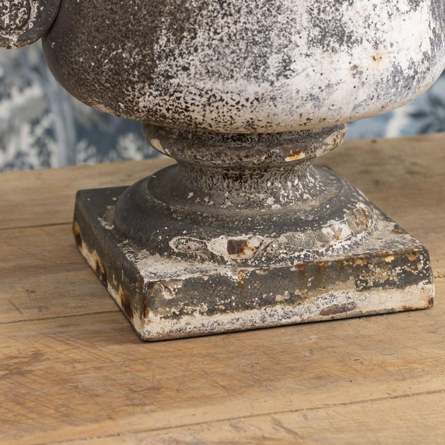 Early 19th C. French Pair of Directoire Style Iron Urns For Sale - Image 15 of 18