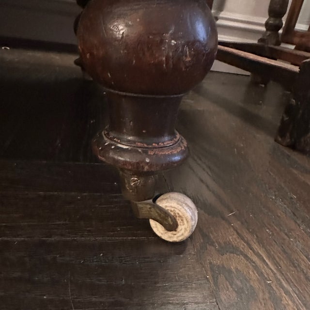 Wood Antique Tufted Victorian Red Chaise Lounge For Sale - Image 7 of 8