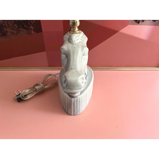 1950s Ceramic Roman Horse Head Lamp & Shade by Phil-Mar Lamps For Sale - Image 14 of 18
