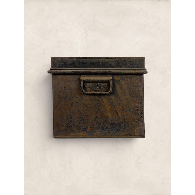 Early 20th Century Antique English Painted Metal Deed Box For Sale - Image 5 of 9