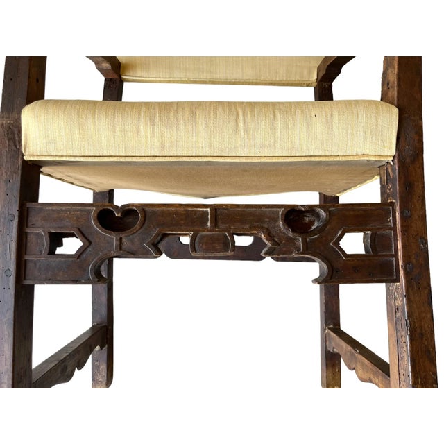 Yellow 19th Century Spanish Sillon Renaissance Style Chair For Sale - Image 8 of 10