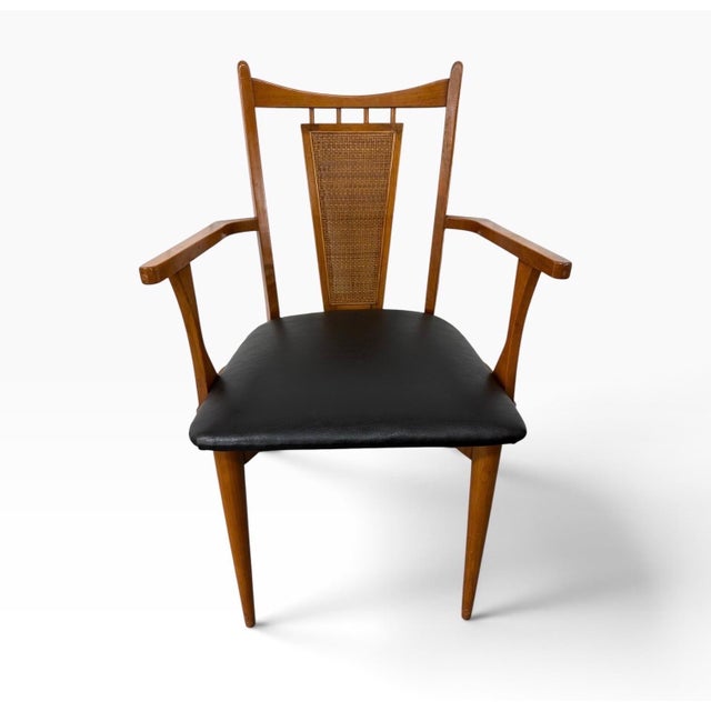 Wood Mid-Century Modern Walnut Cane Back Dining Chairs - Set of 6 For Sale - Image 7 of 9