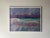 Abstract 80's Vintage R. Watson Coastal Landscape With Pink Flamingos Oil Painting, Frame For Sale - Image 3 of 13